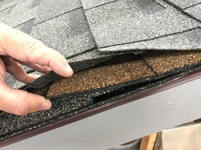 Two layers of shingles