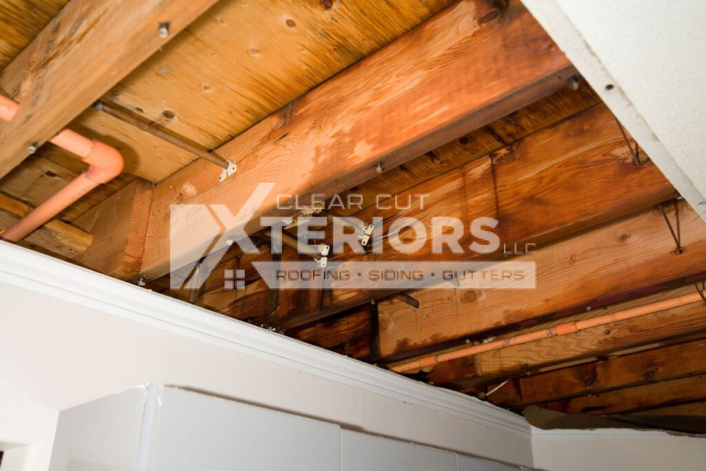 Signs of a roof leak in the attic